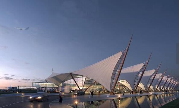 「賞析」整體鋼索膜結(jié)構(gòu)國(guó)內(nèi)首創(chuàng)，岳陽(yáng)三荷機(jī)場(chǎng)航站樓面世！